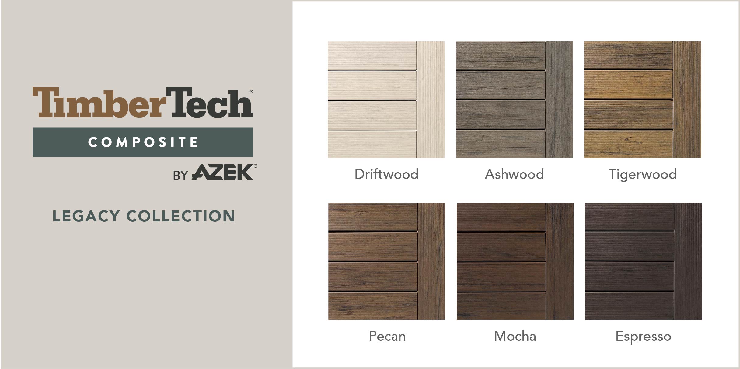 Colors in the TimberTech Composite Legacy Collection