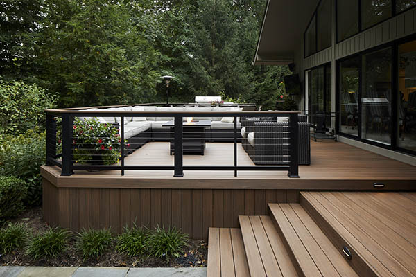 TimberTech Advanced PVC by AZEK in English Walnut with cable deck railing