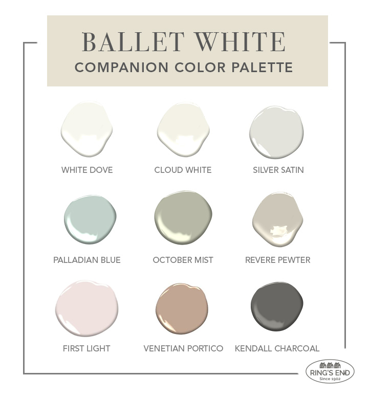 Benjamin Moore Ballet White Color Palette