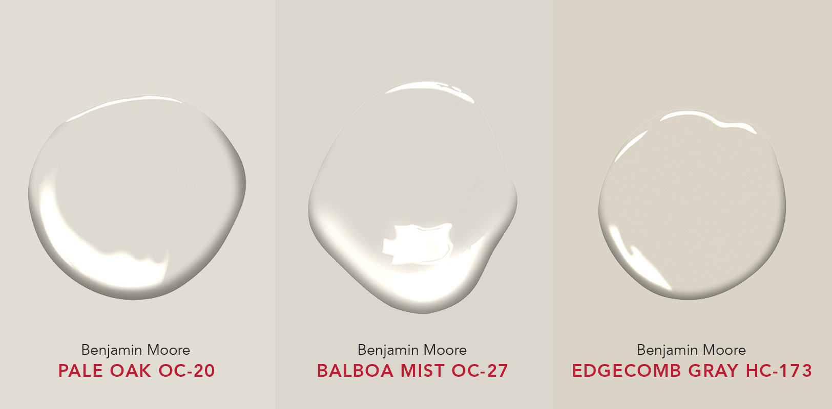 Infographic comparing Pale Oak vs. Balboa Mist vs. Edgecomb Gray