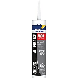 White Lightning® Adhesive Caulk, White, 10 fl. oz. Cartridge