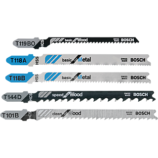 Bosch 5 pc. T-Shank Jig Saw Blade Set for Wood and Metal