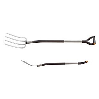 FISKARS Garden Fork, Pointed Tine, Boron Steel Tine, Steel Handle