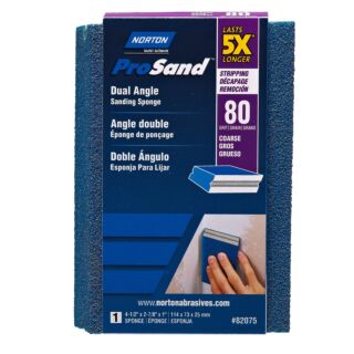 Norton ProSand Sanding Sponge, Dual Angle, 80 Grit