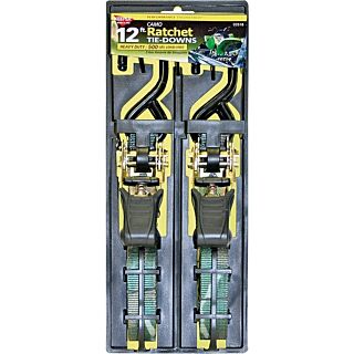 KEEPER Ratchet Tie-Down, 500 lb. Weight Capacity, Camo, 12 ft., 2 Pack