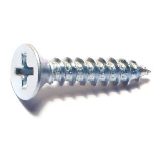 MIDWEST #10 x 1 in. Zinc Plated Steel Phillips Flat Head Sheet Metal Screws, 75 Count