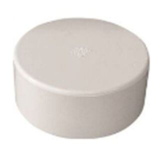 4 in. White PVC End Cap