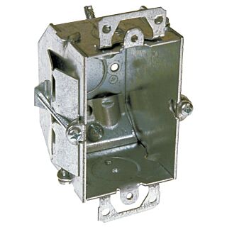 RACO 487 Switch Box,1-Gang,1-Knockout, ScrewMounting, Galvanized Steel, Gray