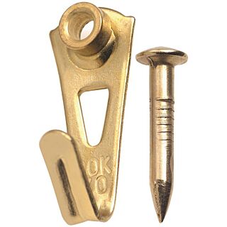 OOK 50035 Picture Hanger, 30 lb Weight Capacity, Steel, Brass