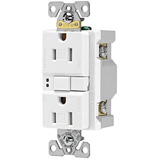 Eaton Wiring Devices TRSGF15W Duplex GFCI Receptacle, 15 A, 2-Pole, 5-15R, White