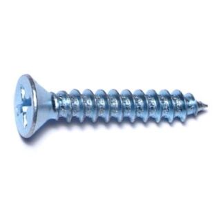 MIDWEST #8 x 1 in. Zinc Plated Steel Phillips Flat Head Sheet Metal Screws, 100 Count