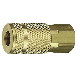 Tru-Flate 13-335 A-Style Coupler, 1/4 in FNPT, Brass