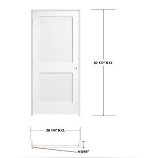 Frameport 36 in.x 80 in. 2 Panel Shaker Style Interior Door Right-Handed Unit