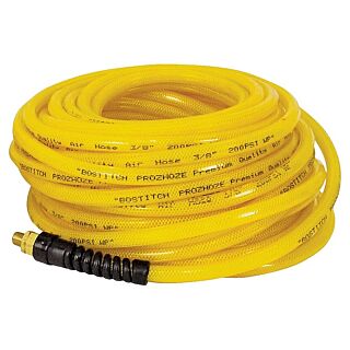 Bostitch PRO-1450 Premium Air Hose, 1/4 in OD, MNPT, Polyurethane, Yellow