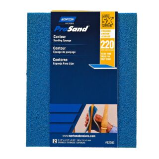 Norton ProSand Sanding Sponges, Contour 220 Grit, 2 Pack