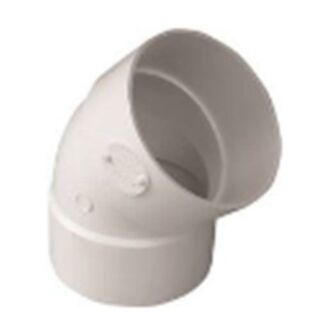 6 in. White PVC ⅛ Bend - 45 Degree Elbow