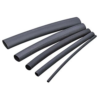 GB HST-125 Heat-Shrink Tubing, 1/8 to 1/16 in Dia, 4 in L, Polyolefin, Black