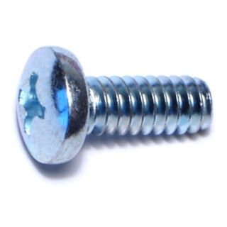 MIDWEST #10-24 x 1/2 in. Zinc Plated Steel Coarse Thread Phillips Pan Head Machine Screws, 125 Count