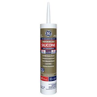 GE Sealants Advanced Silicone 2® Kitchen & Bath Sealant, White, 10.1 fl. oz.