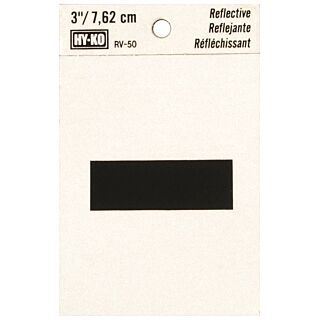HY-KO RV-50/- Reflective Sign, Character -, 3 in H Character, Black Character