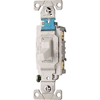 Eaton Wiring Devices CS115W Switch, 120/277 V, Wall Mounting, Nylon, White