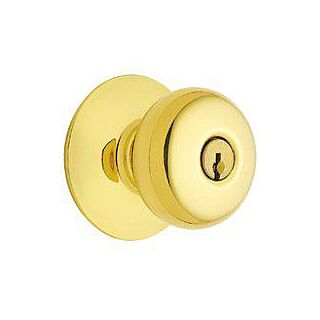 Schlage Plymouth Keyed Entry Knob Brass
