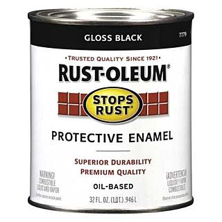 Rustoleum Stops Rust Semi Gloss Black Protective Enamel Quart