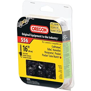 Oregon S56 Chainsaw Chain, 5/32 in File, 16 in L Bar, Stainless Steel