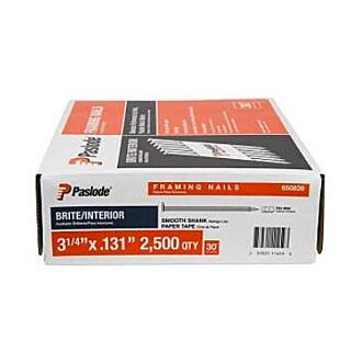 Paslode Collated Framing Nail, 30 Degree, .131  Stick, 3-1/4 in., Brite,  2,500 Count