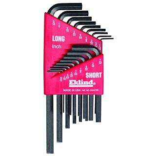 Eklind Hex Key Set, 18-Piece, Steel, Black