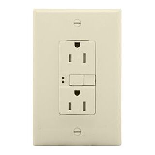 Eaton Cooper Wiring SGFS Series SGFS15LA-M-L Duplex GFCI Receptacle/Switch, 120 V Switch, 125 V Receptacle, 1800 W