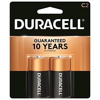 DURACELL MN1400B2Z Alkaline Battery, C Battery, Manganese Dioxide, 1.5 V Battery