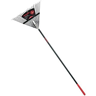 Ames RAZOR-BACK Leaf Rake, 24-Tine, 68 in. Steel Tine, Fiberglass Handle