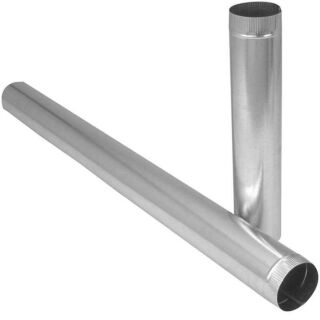 Imperial GV0355 Duct Pipe, 4 in Dia, Round Duct, Galvanized