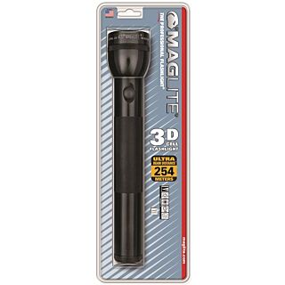 MagLite S3D016 Flashlight, 4.5 VDC, Incandescent Lamp, Alkaline Battery, Black