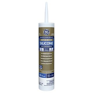 GE Sealants Advanced Silicone 2® Window & Door Sealant, Clear, 10.1 fl. oz.