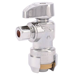 SharkBite Stop Valve, 1/2 in. x 1/4 in. Compression, Brass, Chrome