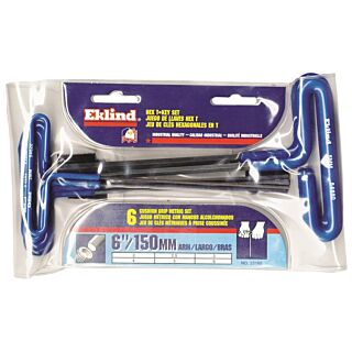 Eklind Hex T-Key Set, 6-Piece, Steel, Black
