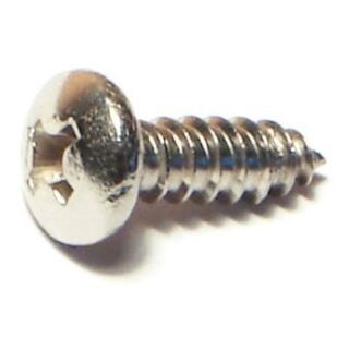 MIDWEST #8 x  ½ in. 18-8 Stainless Steel Phillips Pan Head Sheet Metal Screws  100 Count