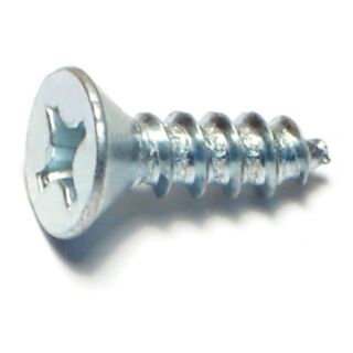 MIDWEST #12 x  ¾ in.  Zinc Plated Steel Phillips Flat Head Sheet Metal Screws, 60 Count