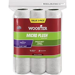 Wooster® R235, 9 in. x 5/16 in. Micro Plush™ Roller Cover, 3 Pack