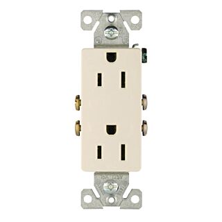 Eaton Wiring Devices 1107LA-BOX Duplex Receptacle, 15 A, 2-Pole, 5-15R, Light Almond