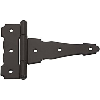 National Hardware 6 in. Ornamental / Reversible T-Hinge, Steel, Black, 1 Pack