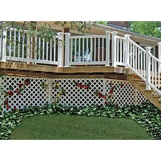 Xpanse Greater Outdoors Diagonal Vinyl Lattice Panel, White, 4 ft. x 8 ft.