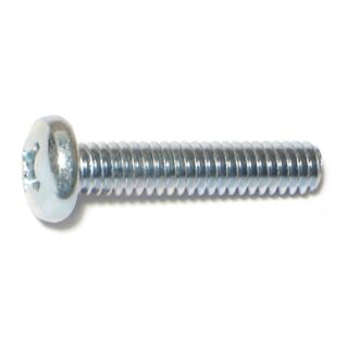 MIDWEST 1/4 in.-20 x 1-1/4 in. Zinc Plated Steel Coarse Thread Phillips Pan Head Machine Screws, 50 Count