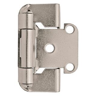 Amerock BPR7550G10 Hinge, 1/2 in Overlay, Satin Nickel