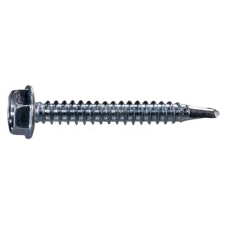 MIDWEST #10-16 x 1-1/2 in. Zinc Plated Steel Hex Washer Head Self-Drilling Screws, 50 Count