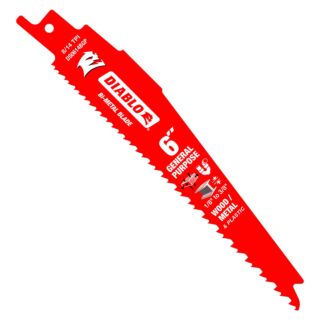 Diablo  6 in. Bi-Metal Reciprocating Saw Blades for General Purpose Cuts, 5 Pack