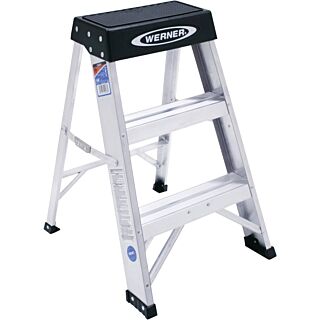 WERNER 2 ft. Type IA, 3-Step, Aluminum Step Stool