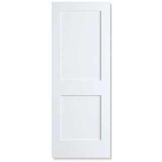 Frameport PR-22S 30 in. x 80 in. Primed, Flat Shaker 2 Panel MDF Interior Door Slab